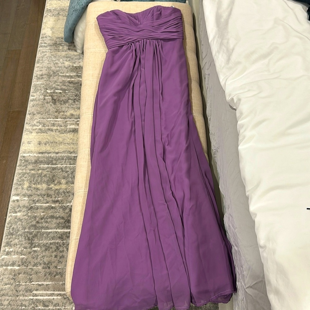 David’s bridal purple strapless sweetheart dress size 4